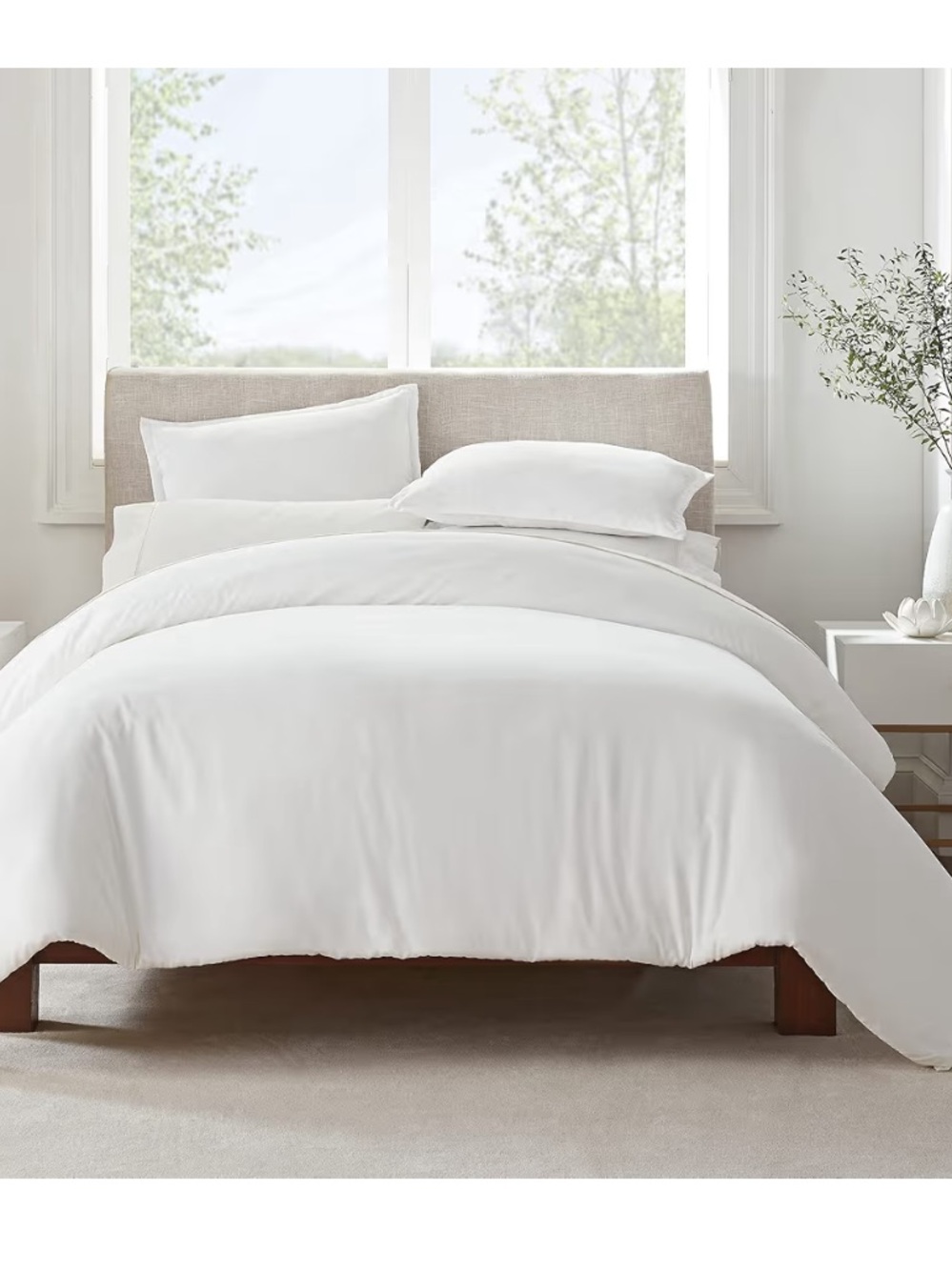 🌙 UP2A SERTA Simply Clean 3 Piece Hypoallergenic Pleated Duvet Cover Set